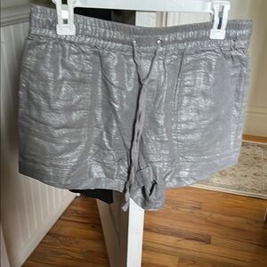 NY and co soho Metallic Gray linen Shorts